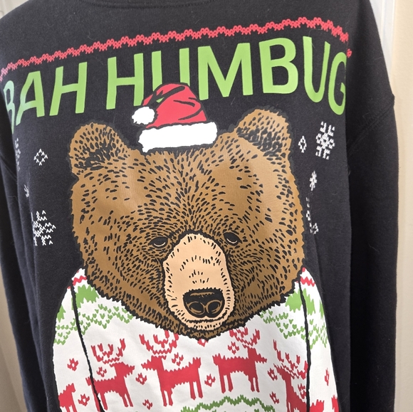 Cute Bah Humbug Christmas Sweatshirt Sz 2xl Unisex - Picture 2 of 7